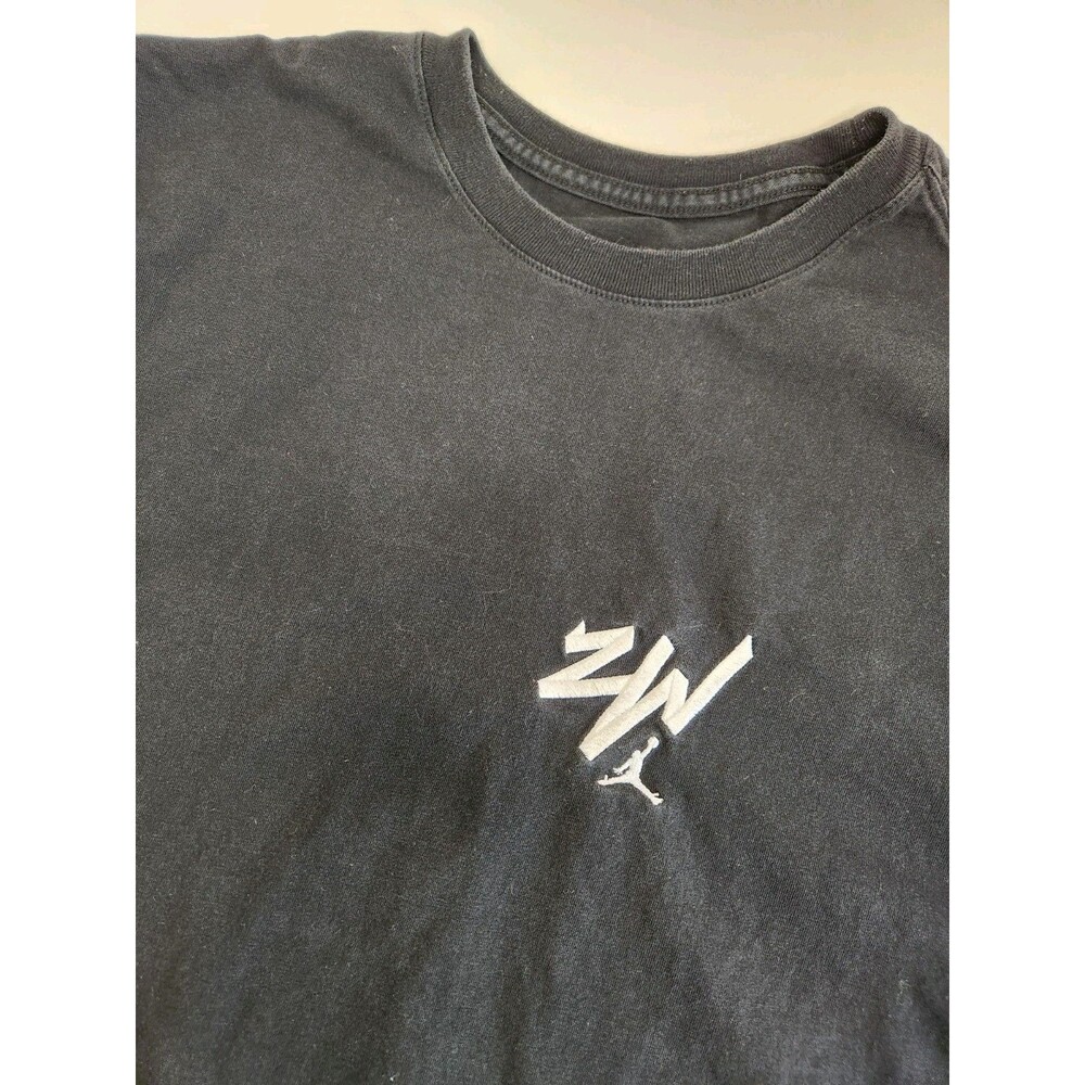 Nike Air Jordan‎ T-Shirt Mens L Black Short Sleeve Crew Zion Williamson Logo